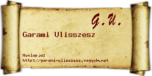 Garami Ulisszesz névjegykártya